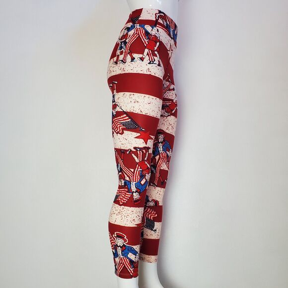 NEW LuLaRoe Red Uncle Sam Leggings - Picture 2 of 7
